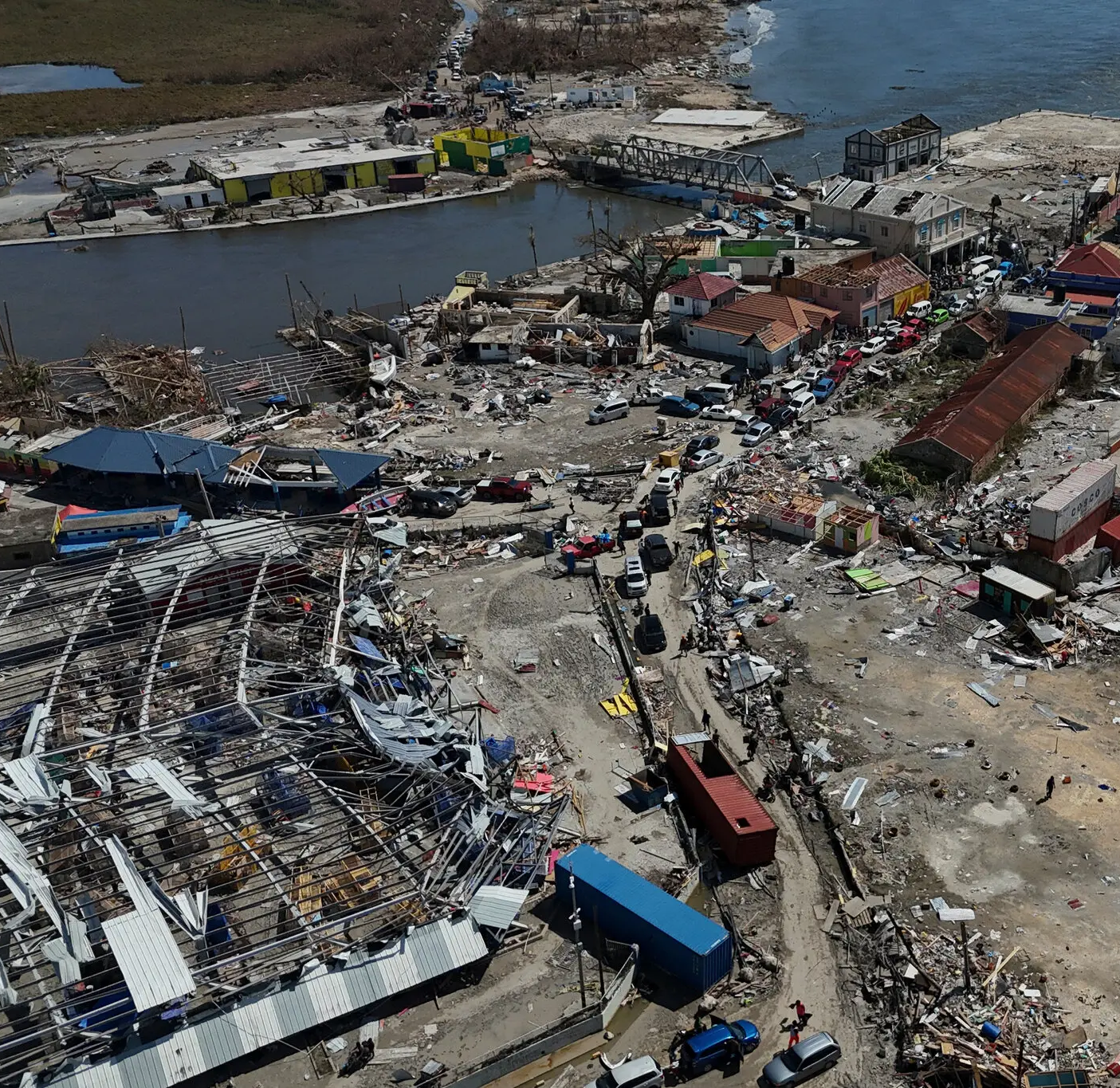 one area of destruction from Hurricane Melissa