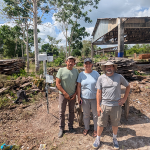 Professors Laura Schneider (SAS-Geography), Ben Lintner (SEBS-Environmental Sciences), and Geography Grad student Leonardo Calzada in Yucatán.